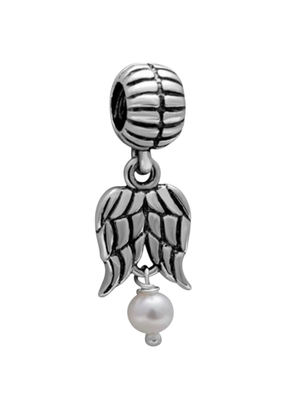 Pandora Sterling Silver Angel Wing Dangle Charm with Pearl